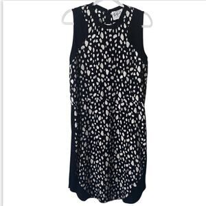 Sea New York | Silk Sleeveless Animal Leopard Print Dress Black White Size 6